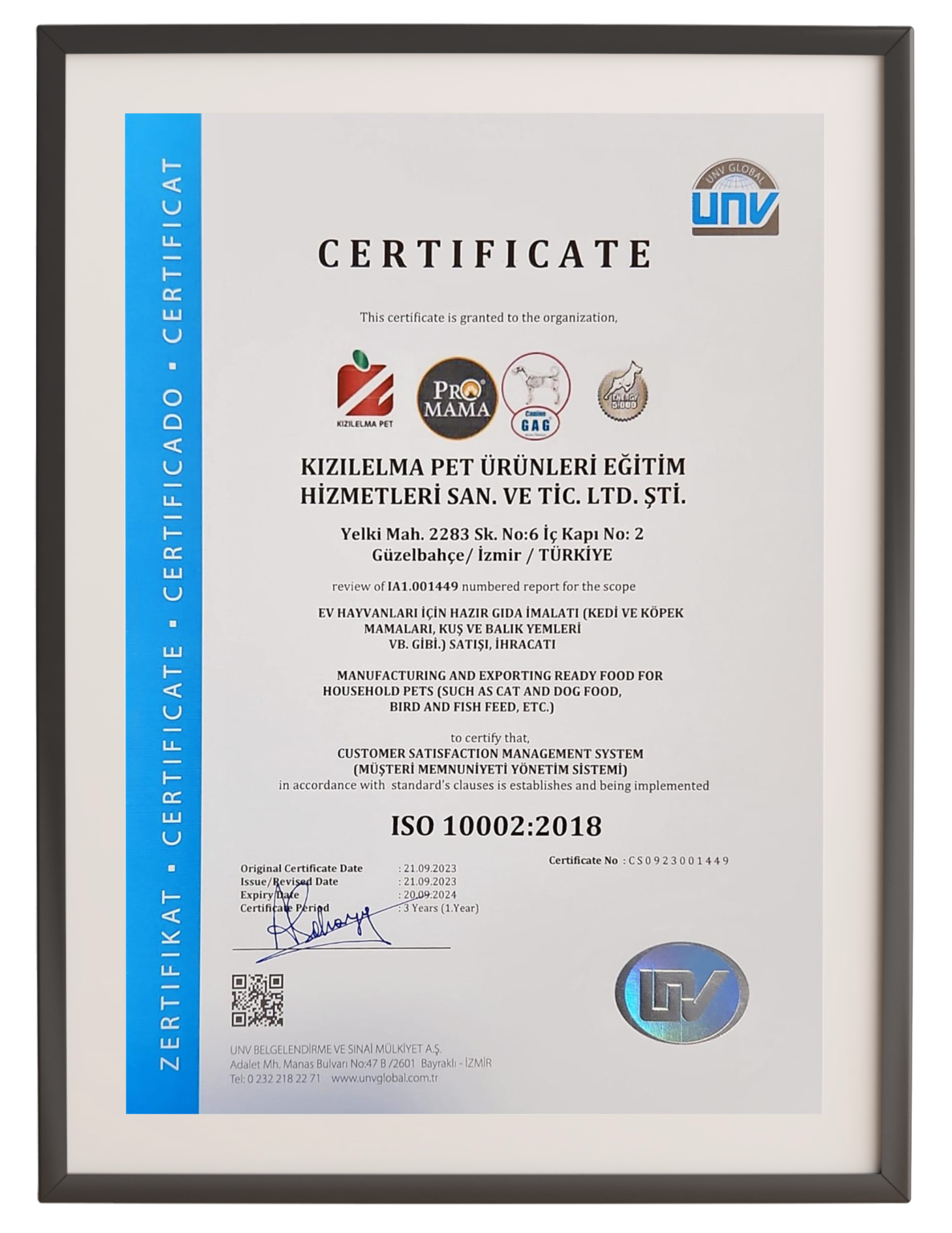 ISO 10002 SERTİFİKASI